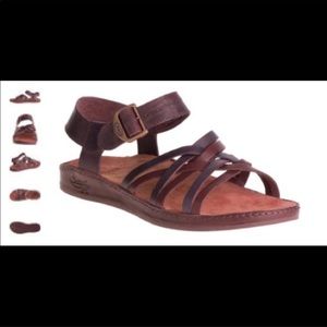 Chaco Fallon Java Leather Ankle Strap Sandals